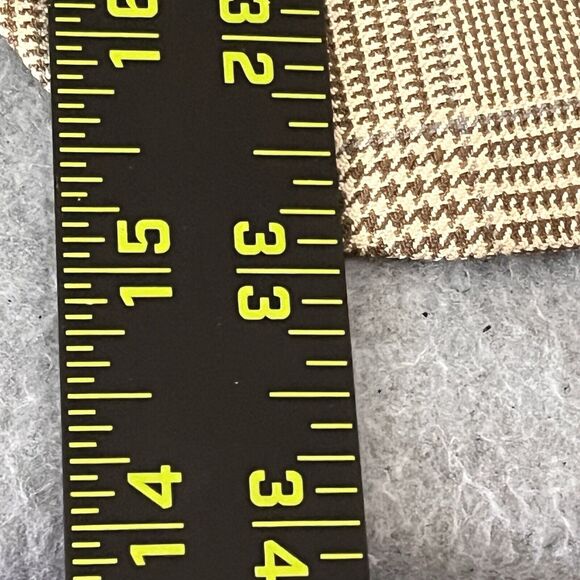 E Thomas Silk & Wool Mens Suit Jacket Blazer Italy 54 R Brown Plaid Window Pane - Picture 14 of 16